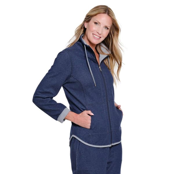 Womens Multiples Zip Up Drawstring Reversible Jacket