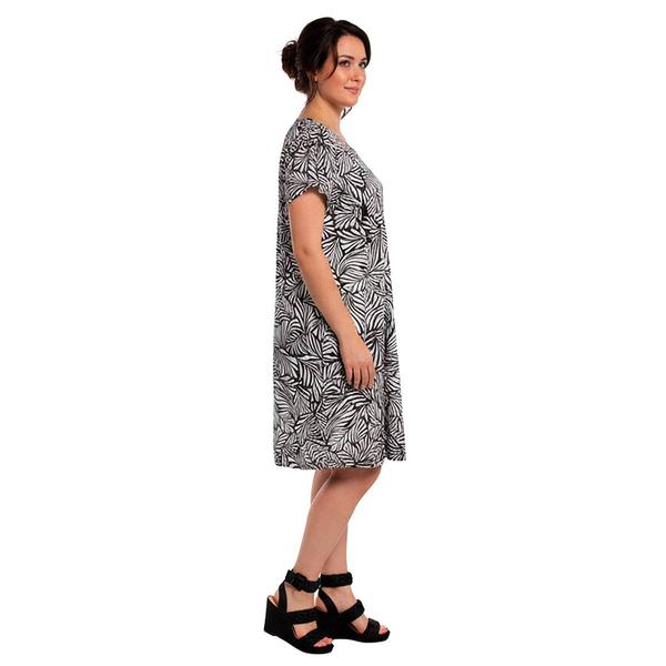Plus Size MSK Short Sleeve Abstract A-Line Dress