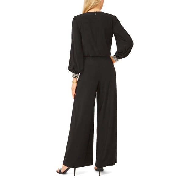 Womens MSK Long Sleeve Rhinstone Cuff Tie Waist Jumpsuit