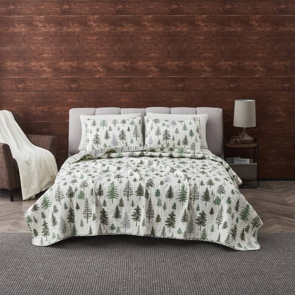 FreshFolds 3pc. Forest Reversible Microfiber Quilt Set