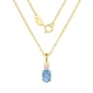 December Birthstone Blue Zircon & Cubic Zirconia Pendant - image 1