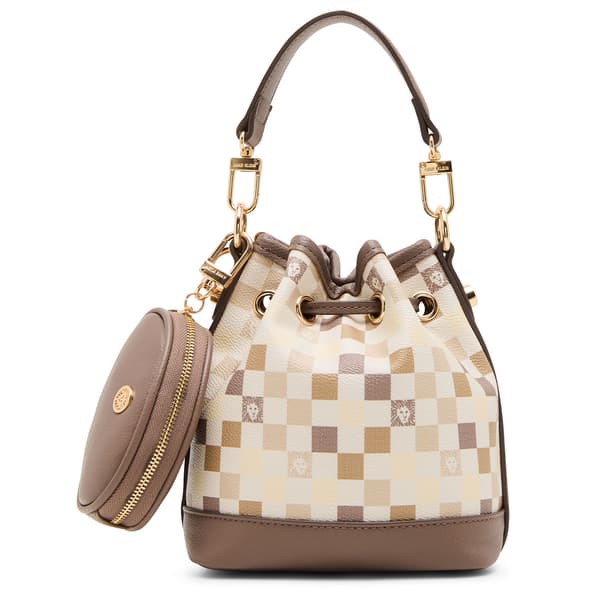 Anne Klein Graphic Tile Small Bucket Bag - Mink