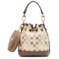 Anne Klein Graphic Tile Small Bucket Bag - Mink - image 4