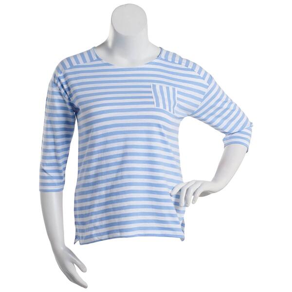 Petite Erika 3/4 Sleeve Newport Stripe Tee - image 