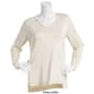 Womens Tint & Shadow Long Sleeve V-Neck Lurex Pullover Sweater - image 4