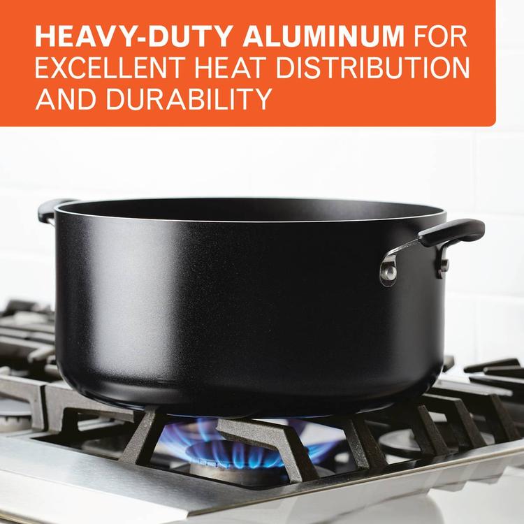 Farberware® DiamondMax™ 10.5-Quart Black Covered Stockpot