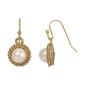 1928 Jewelry Gold Tone Faux Pearl Drop Earrings - image 1
