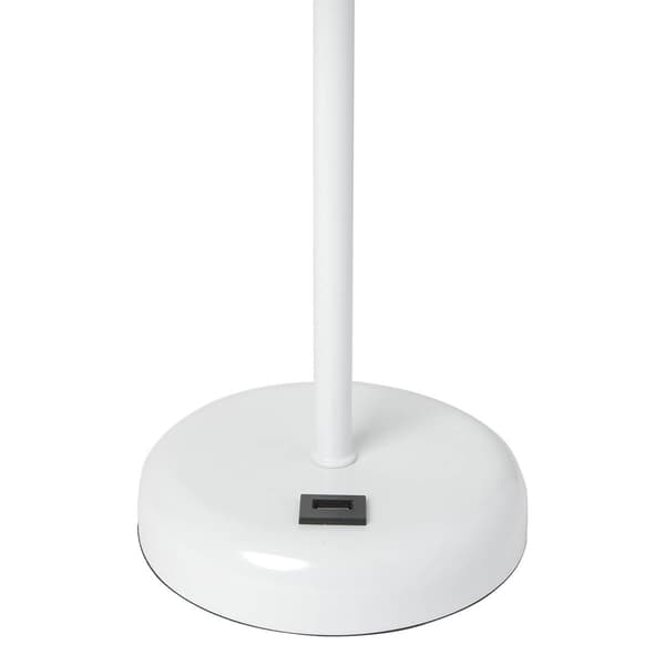 LimeLights White Stick Lamp w/USB Charge Port/Aqua Shade-Set of 2