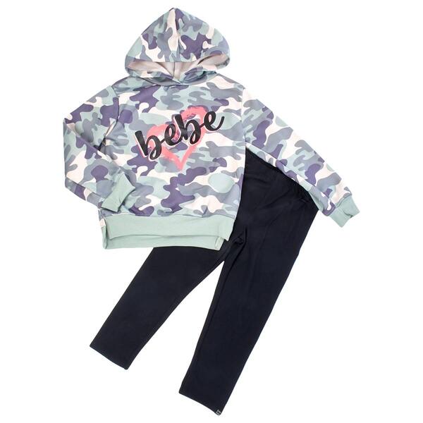 Girls &#40;4-6x&#41; Bebe 2pc. Camo Hoodie w/ Leggings Set - image 