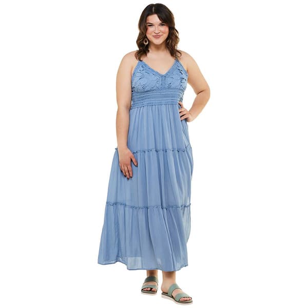 Juniors Plus No Comment Crochet Maxi Dress - image 