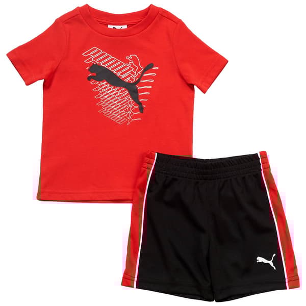 Baby Boy &#40;12-24M&#41; Puma&#40;R&#41; Layered Logo Tee & Shorts Set - image 