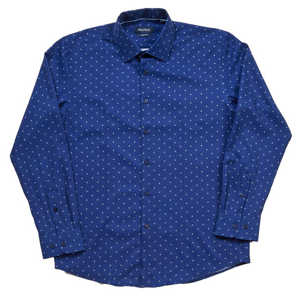 Mens Nautica Slim Fit Super Geometric Dress Shirt - image 
