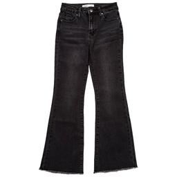 Girls (7-16) YMI(R) 5 Pocket Flared Fray Hem Denim Jeans