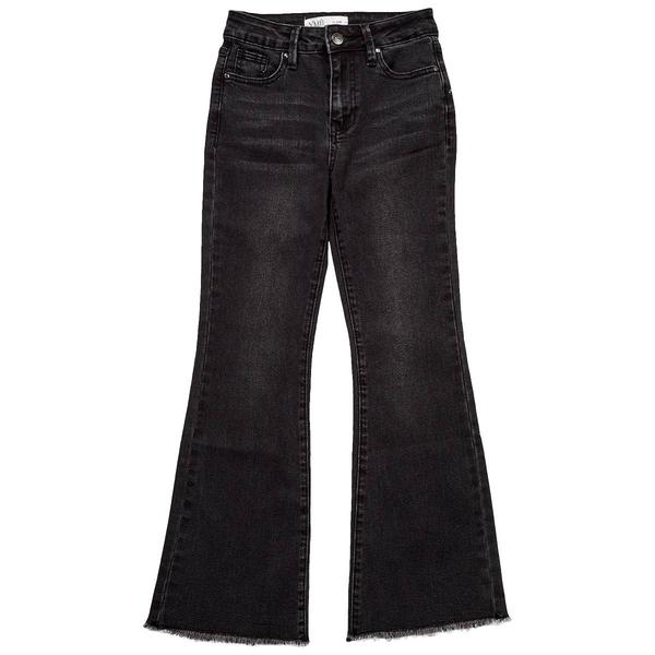 Girls (7-16) YMI(R) 5 Pocket Flared Fray Hem Denim Jeans - image 