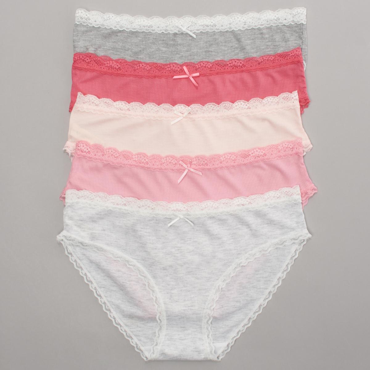 Womens Laura Ashley® 5pk. Ribbed Bikini Panties - LS5501-5PKM