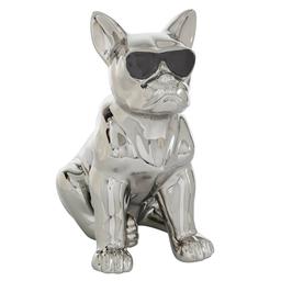 9th & Pike(R) Silver Ceramic Dog Sculpture