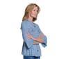 Petite Multiples 3/4 Flounce Sleeve Peplum Jacket w/ Fringe - image 3