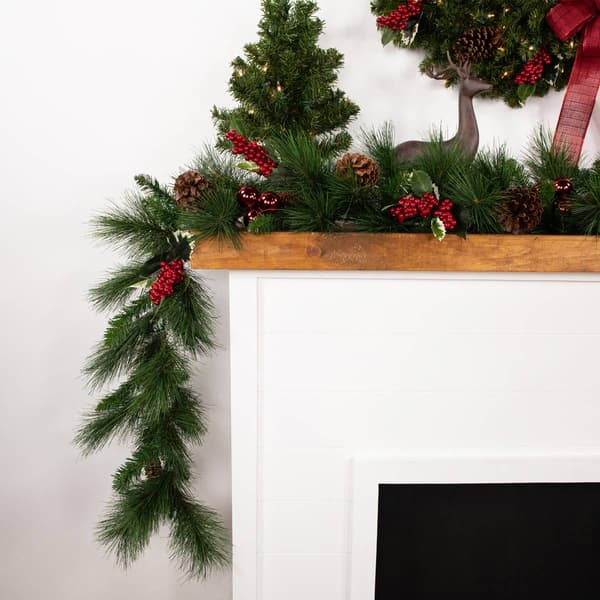 Northlight White Valley Pine Cones Artificial Christmas Garland