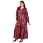 Plus Size 24/7 Comfort Apparel Wine Paisley A-Line Maxi Dress - image 3