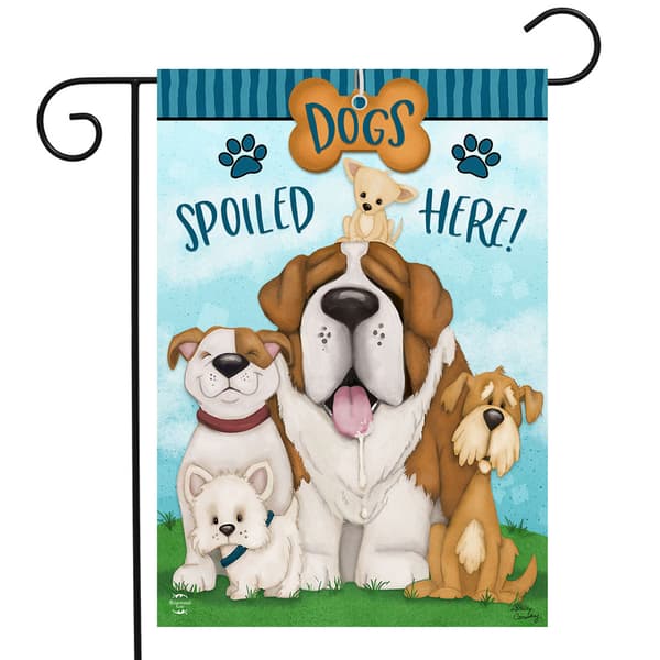 Briarwood Lane Dogs Spoiled Here Garden Flag - image 