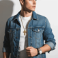 Mens Iron Saints Our Father Prayer Gold Spinner Cross Necklace - image 4