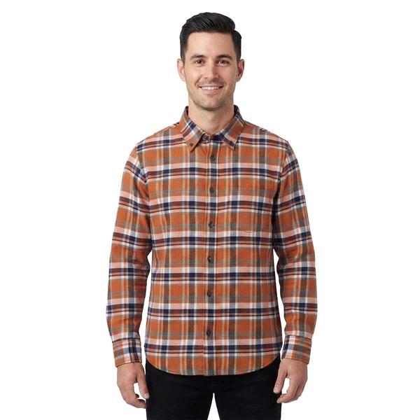 Mens Jackson Hole Long Sleeve Flannel Shirt - Orange/Navy - image 