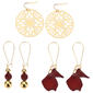 Ashley Cooper(tm) Trio Gold-Tone & Red Beaded Dangle Earrings Set - image 1