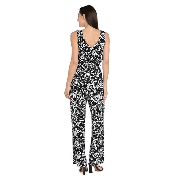 Petite R&M Richards Sleeveless Floral Jumpsuit