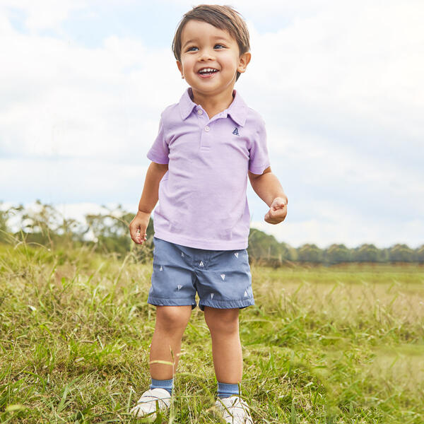 Toddler Boy Carters&#40;R&#41; Solid Polo & Sailboat Shorts - image 