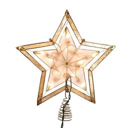 Kurt Adler 5-Point Large Star w/ Smoke Capiz Treetop