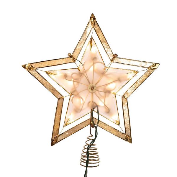 Kurt Adler 5-Point Large Star w/ Smoke Capiz Treetop