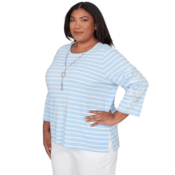 Plus Size Alfred Dunner Classics 3/4 Sleeve Butterflies Blouse