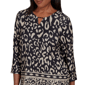 Womens Alfred Dunner Travel Advisory 3/4 Sleeve Leopard Blouse - image 5