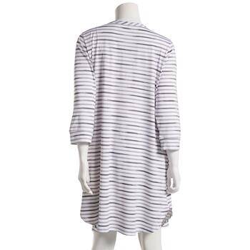 Womens Ellen Tracy 3/4 Sleeve Two Toned Stripe Nightshirt - Boscov's