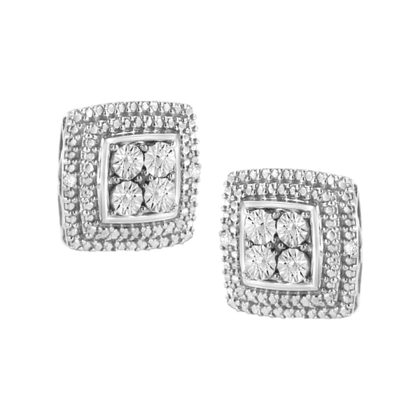 Diamond Classics&#8482; Sterling Silver Diamond Stud Earrings