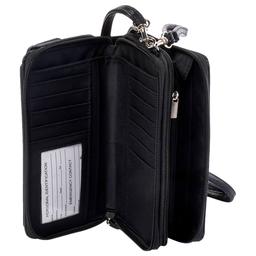 Bueno Double Zip Ring Crossbody Wallet On A String