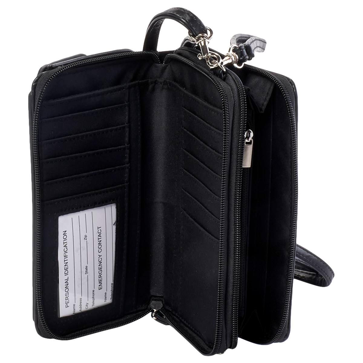Bueno Double Zip Ring Crossbody Wallet On A String