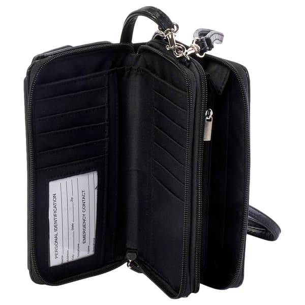 Bueno Double Zip Ring Crossbody Wallet On A String