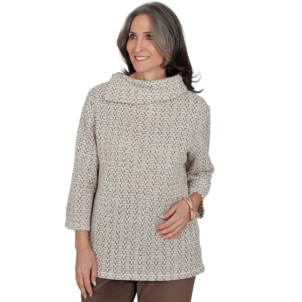 Petite Alfred Dunner Luxe Be A Lady Cowl Neck Sweater - image 