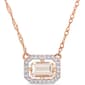 Gemstone Classics&#40;tm&#41; 14kt. Rose Gold Floating Halo Necklace - image 1