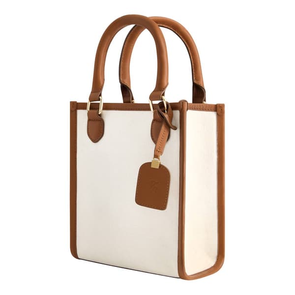 Tommy Bahama Solid Canvas North South Tote with Leather Trim