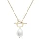 Precious Elegance(tm) 14kt. Gold Plated Pearl Toggle Necklace - image 1