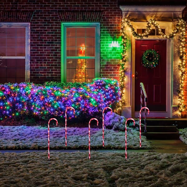 Northlight Seasonal 3pc. White/Red Candy Cane Pathway Markers