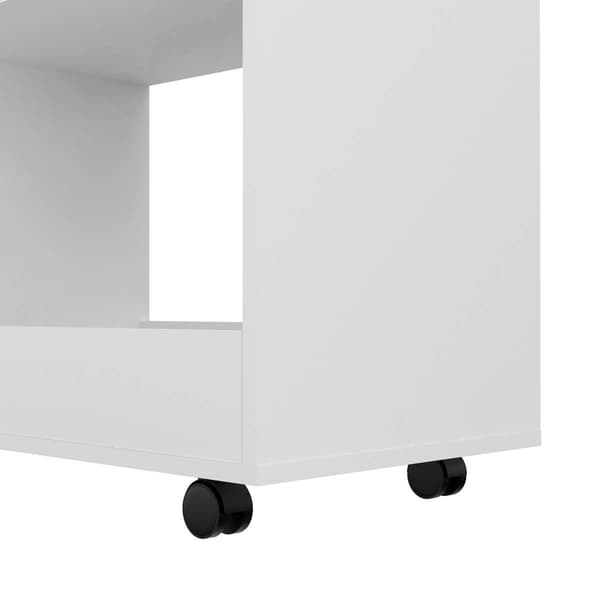 FM FURNITURE Arizona White Kitchen Cart