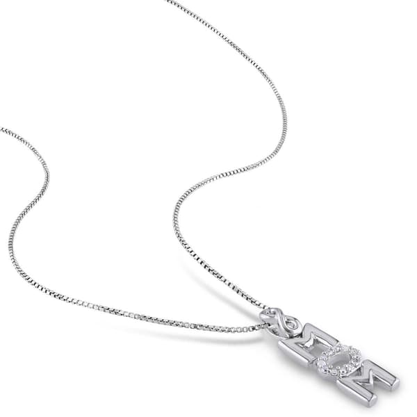 Sophia B Sterling Silver 0.06ct. Diamond Mom Pendant