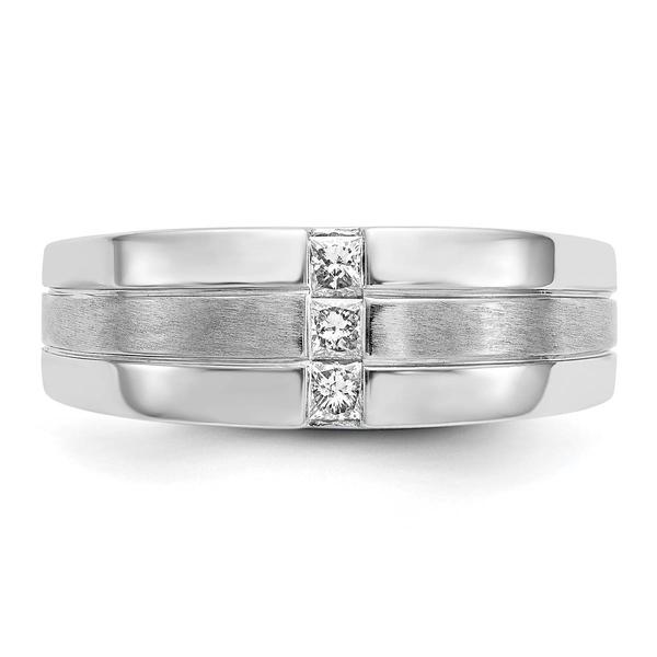 Mens Gentlemens Classics™ 14kt. White Gold Polished &amp; Satin Ring