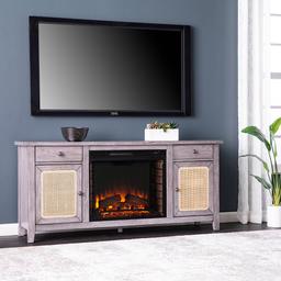 Southern Enterprises Edderton Electric Fireplace w/ Media Storage
