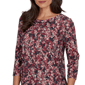 Womens Emaline Key Items 3/4 Sleeve Cowl Neck Floral Blouse - image 5