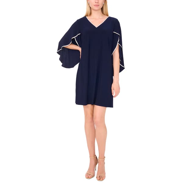 Womens MSK Rhinestone Trim Open Sleeve V Neck Dress - image 