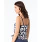 Womens Beach House Tropical Pique Ruch Tankini Swim Top - image 2